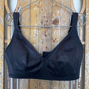 DEYLLO BLACK WIRE FREE BRA PLUS SIZE 48 G NEW
